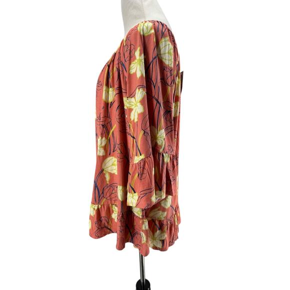Style & Co. WOmen's Tulip Coral Floral 3/4 Sleeve Blouse Size 2X NEW - Picture 2 of 6